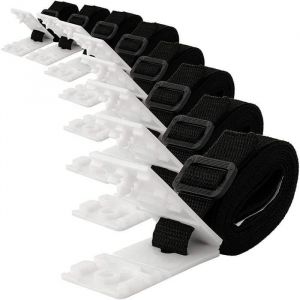 Kit de fixation pour enrouleur de bache solaire pour piscine - NC - 8 sangles[25] - Noir