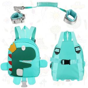 Harnais de Sécurité Enfant - Marque - Sac à Dos Dinosaure - Bleu - Pour les Garçons