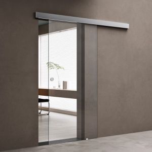 Porte coulissante int&eacute;rieur 775 x 205cm doporro Amalfi TS19-775 verre de s&eacute;curit&eacute; transparent 8mm poign&eacute;e ronde