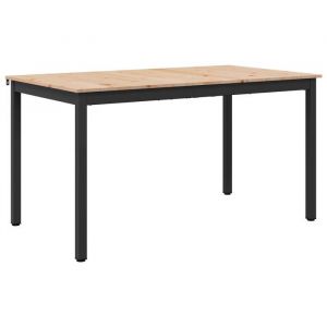 Table de salle &agrave; manger en bois - vidaXL - Naturel - Bois de pin massif - 150x90x75 cm - Poids maximal 80 kg