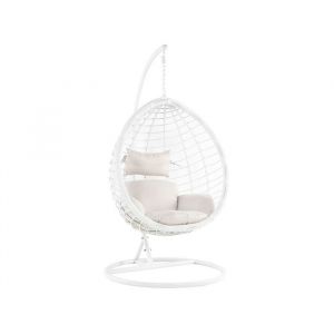 Beliani - Fauteuil suspendu en rotin blanc avec support FANO