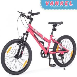 VANKEL V&eacute;lo Enfant 20 Pouces - 6 Vitesses - Pneus Antid&eacute;rapants - Cadre Acier  - 14 kg - Id&eacute;al pour Gar&ccedil;ons et Filles de 5 &agrave; 9 Ans