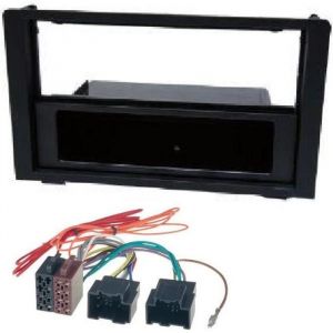 Kit Adaptateur Autoradio 1DIN - ADNAUTO - Saab 9-3 ap06 - Fiches ISO - Facade avec vide poche - Noir