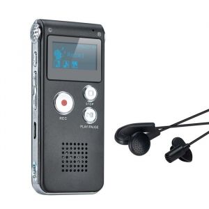 Enregistreur vocal numérique portable Enregistreur audio Dictaphone Enregistreur LCD Lecteur MP3-8 Go (Noir)