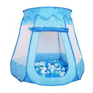 Relaxdays Piscine &agrave; balles avec 100 balles H x L x P : 95 x 118 x 118 cm piscine &agrave; balles pop-up bleue