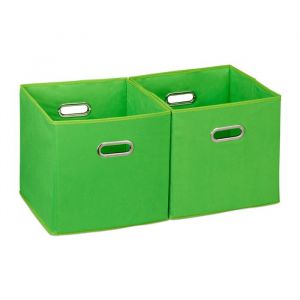4 x bo&icirc;te de rangement panier d&eacute;tag&egrave;re sans couvercle caisse pliante bo&icirc;te pliable en tissu 30 cm vert