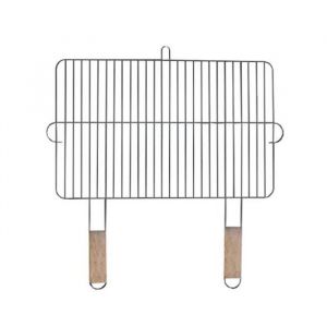 Grille de barbecue - Master Grill & Party - MG255 - Acier chrom&eacute; - Poign&eacute;es en bois - 54 x 34 cm