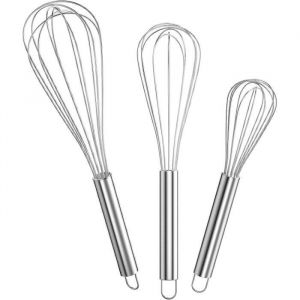 Fouet Manuel - Cuill&egrave;re Magique - Inox Professionnel - 3 Pi&egrave;ces - 21cm 26cm 29cm