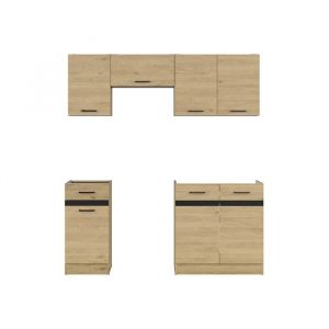 Cuisine compl&egrave;te 180 cmEnsemble de meuble de cuisine coloris Ch&ecirc;ne berstein plan de travail non inclus