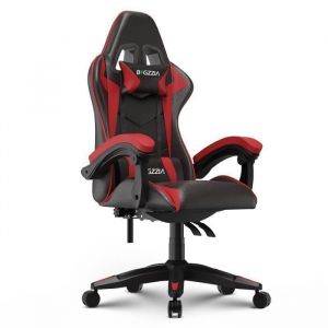 [Bigzzia] Fauteuil de Bureau- Fauteuil gamer - Chaise Gaming Réglable Pivotant - avec coussin et dossier inclinable Rouge