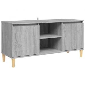 Meuble TV - DILWE - Sonoma gris - Bois massif - 1035x35x50 cm - Style scandinave moderne