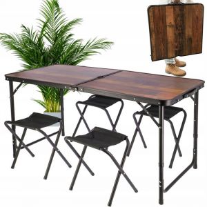 ENSEMBLE DE CAMPING valise de jardin TOURISTIQUE pliable TABLE + 4 CHAISES