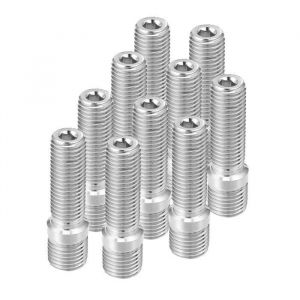 Goujon de roue X AUTOHAUX Métal M14 x 1.5 à M12 x 1.5 pour Audi pour VW pour Mercedes-Bnez Argenté 10Pcs