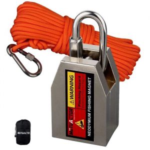 Aimant de Pêche en Néodyme Force de Traction de 1200LB Corde Durable 400LBSX3 Force de traction verticale