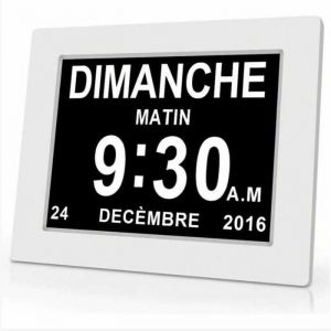 Horloge calendrier num&eacute;rique - One Piece - 7 pouces - Avec date et heure - Horloge Alzheimer pour parents - Rappel de m&eacute;dicaments p