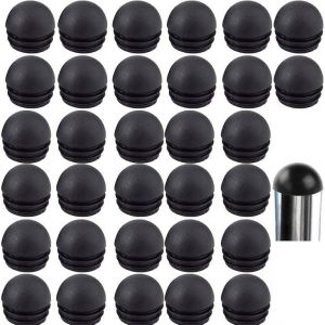 Embout Bouchons pour Tube de Chaise de Rond Noirs Embout Entrant Rond pour Pied de Chaise Embout Pied Chaise Caoutchouc Pied (25mm)