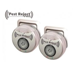 Pest Reject Pro Lot de 2 - Répulsif Anti Rongeurs et Insectes - Avec technologie électromagnétique et ultrasons pour faire fuir les