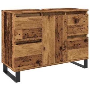 Bonne qualité - Armoire de rangement Armoire de salle de bain et WC - BONNIE - vieux bois 80x33x60cm bois ingénierie DECO M4740081
