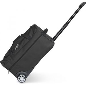 Sac de Voyage Trolley Noir - Sac &agrave; roulettes canne t&eacute;lescopique compartiment spacieux poche zipp&eacute;e id&eacute;al week-end