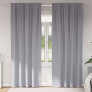 vidaXL Rideaux occultants 2 pcs Gris clair 260 x 140 cm - tissage triple occultation 80&ndash;90%