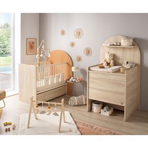 Pack chambre b&eacute;b&eacute; &eacute;volutif &ndash; lit b&eacute;b&eacute; 120x60 transformable en 90x190 + commode &agrave; langer &eacute;volutive en bureau - ARCHE
