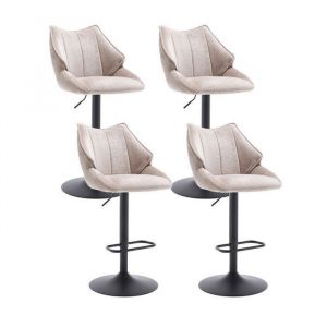 Wahson Tabouret Bar Lot de 4 Chaise Bar Moderne Haute Réglable en Hauteur Tabouret de Bar et Chaise de Bar pour Cuisine Gris