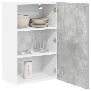 (NEW 2026)Gris Placard/Armoire Haut - Armoire suspendue - CLOUD - Cabinet de cuisine - Gris b&eacute;ton et Blanc 50x31x80 cm 5964441