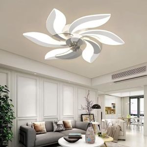 Lustre de ventilateur de plafond - RUMOCOVO - WW6 - Télécommande - 6 vitesses - LED blanc chaud