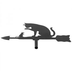 Girouette Souris Chat Silhouette de Girouette Indicateur de Direction Du Vent DCoratif de Jardin pour Ferme de Cour PZCC