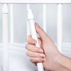 Kmbaby Lit Bébé 120 x 60 cm avec parure de lit 10 pièces gris matelas sommier à lattes 3 niveaux hauteur - Bois Crème