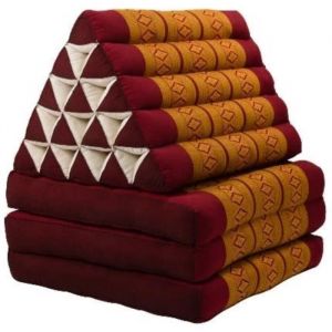 Fine Asianliving Coussin Thaïlandais Triangulaire Matelas 3 Parties XL 56x180 cm Orange Thaï