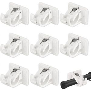 Lot De 8 Support Rideau Sans Percage Porte Tringle Rideau Sans Percage Supports de Tringle Auto-Adh&eacute;sifs Support Adh&eacute;sif Tringle