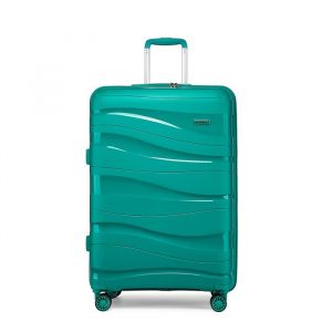 Kono Valise Rigide et Solide de Qualité Supérieure 65cm Valise de Transport Rigide en Polypropylène Légere à 4 Roulettes 70L Bleu