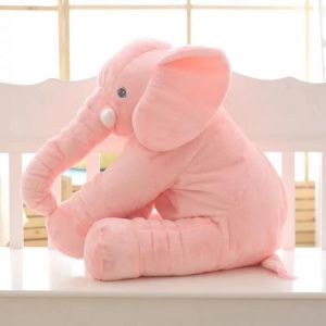 Coussin &Eacute;l&eacute;phant en Peluche pour B&eacute;b&eacute; - Rose - 60cm