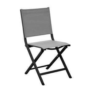 Chaise jardin pliante en aluminium Thema graphite perle