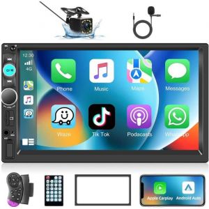 Apple Carplay Autoradio 2 Din avec Android Auto Bluetooth Mains Libres 7 Pouces Écran Tactile Autoradio avec Mirror.[Y464]
