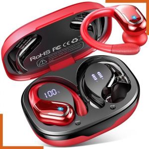 Ecouteur Bluetooth Sport75Hrs Ecouteur sans Fil Bluetooth avec 3D HiFi Stéréo Réduction du bruit Écran LED Casque iOS/Android
