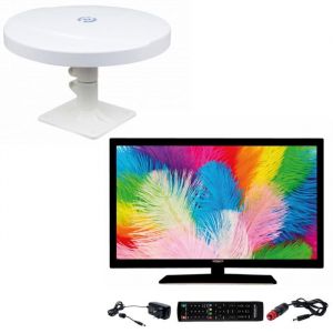 Pack ANTARION TV LED 21.5 54cm Téléviseur FULL HD 12V + Antenne TNT Omnidirectionnelle