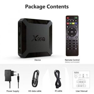Android TV Box Android  TV Box X96Q 2 Go de RAM 16 Go de ROM Support 4K Ultra HD Ethernet HDMI Smart TV Box