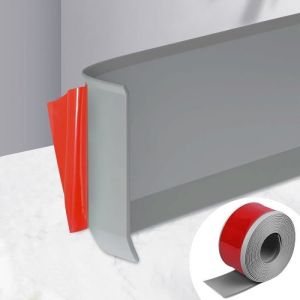 Plinthe en PVC - Plinthe Souple Autoadh&eacute;sive 3m - Gris - 10cm de Large - Flexible et Durable