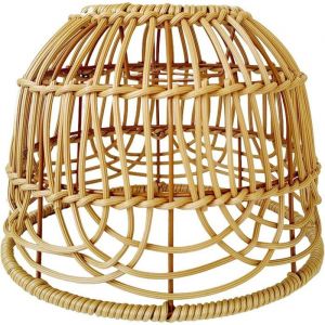 Abat-jour en osier pour plafonnier lampe de chevet pour salon suspension d&eacute;coration artisanale convient pour chambre marron.