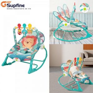 SUPFINE Transat Berceau B&eacute;b&eacute; - Balan&ccedil;oire B&eacute;b&eacute; R&eacute;glable en Hauteur Poign&eacute;e Amovible Convient aux B&eacute;b&eacute;s de 0 &agrave; 2ans