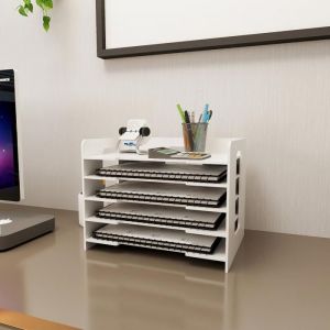 SUPFINE 5 Niveaux Organisateur de Bureau Corbeilles &agrave; Courrier &Eacute;tag&egrave;re de Casier A4 Module de Rangement Support de Classement