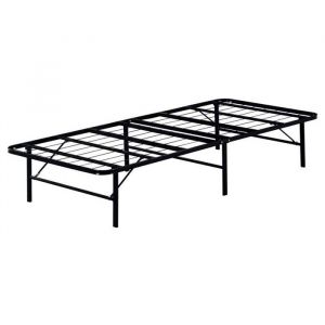 Sommier d'appoint pliable en métal - SANIVERRE - 90 x 200 cm - A grilles - Noir - 1 place