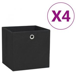 Prix bas - Boîtes de rangement - pliable - 4 pcs Tissu intissé 28x28x28 cm Noir （780787578699)