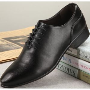 Chaussure mocassin homme noir cuir soft PU - mariage cérémonie soirée Derby costume garçon