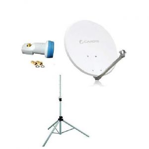 Pack Parabole Acier 65 cm Cahors + Trepied ALU + LNB Single