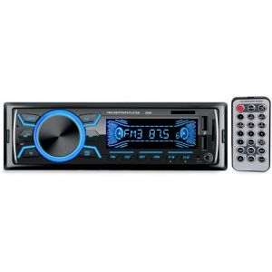 Autoradio Bluetooth Poste Radio Voiture1Din Radio de Voiture 4x60W Auto Radio 7Couleurs FM St&eacute;r&eacute;o Radio USB/SD/AUX/EQ/Lecteur MP3