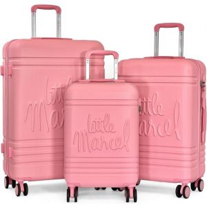 Lot 3 valises dont 1 valise cabine rigides  - Rose pale - LM10713