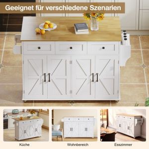 ILOT CENTRAL-CDISPLAY -Plateau de table pliant-140x43(70)x90.5cm-roulettes verrouillables &agrave; 360&deg;- rangement multifonctionnelles